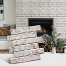 Axyaa 3D Brick Wall Tiles, Adhesive Kitchen Backsplash Stickers - Pack of 10