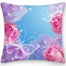 Axyaa Butterfly Flower Square Cushion Cover - Double Sided Home Decor