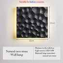 Axyaa Travertine Stone Wall Sconce Light for Indoor/Outdoor, Natural Stone Lamp for Home and Garden
