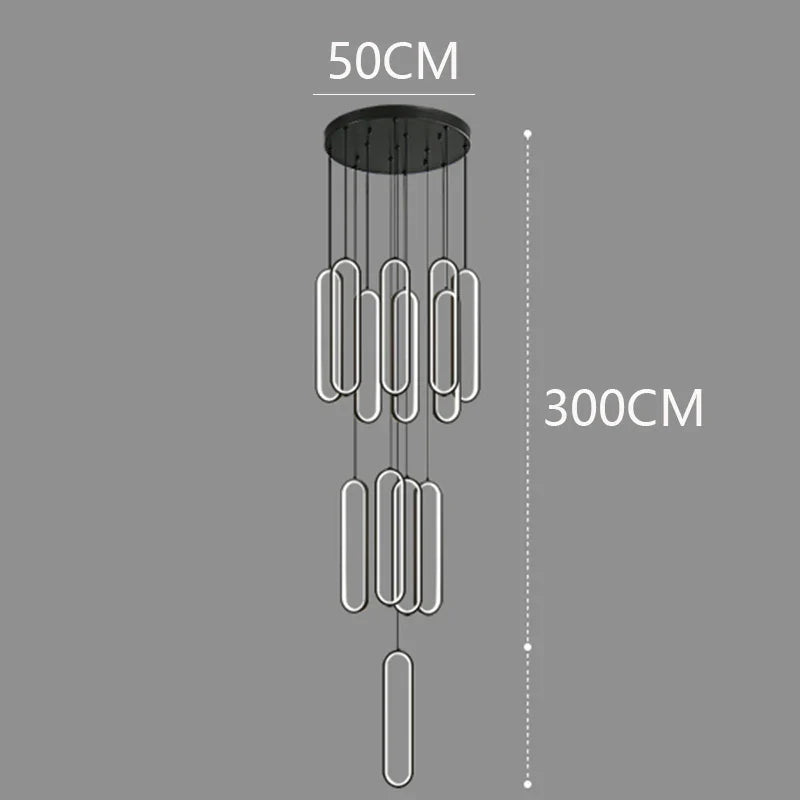 Axyaa Staircase Chandeliers: Modern LED Pendant Light Lamps for Living Room