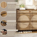 Rattan Shoe Storage Cabinet with 4 Flip Drawers & 2 Drawers by Axyaa