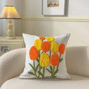 Axyaa Pastoral Flower Embroidery Pillowcase - Canvas Towel Sofa Cushion Cover