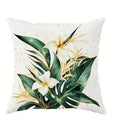 Axyaa Exotic Green & Gold Tropical Leaf Pillow Covers - Sofa Bedroom Car Pillow Cover