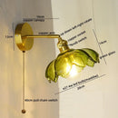 Axyaa Nordic Modern LED Wall Lights Copper Glass Pull Chain Switch Home Decor