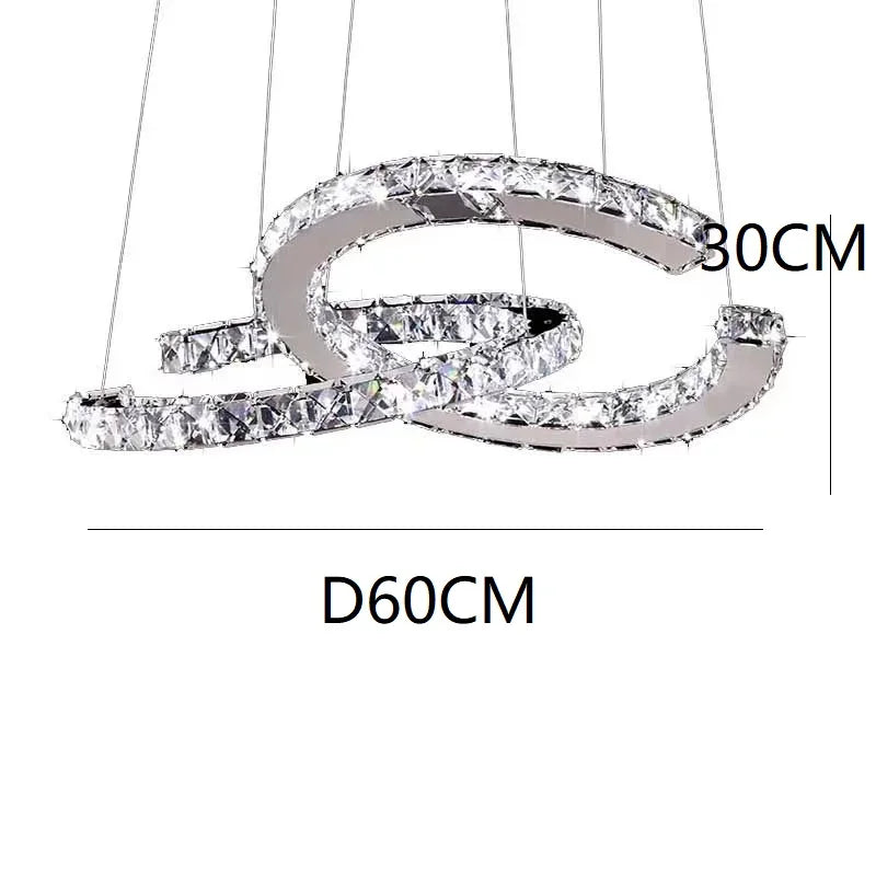 Axyaa Modern Nordic Crystal Chandelier Decorative Art Ceiling Light Fashion Lamp