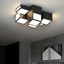 Axyaa Geometric Box LED Ceiling Lamp: Modern Living Room Dining Bedroom Lighting Fixtures