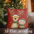 Christmas-themed Cartoon Pillow Covers for Sofa, Bedroom, Car by Axyaa