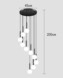 Axyaa LED Ring Stairs Pendant Light Chandelier for Living Room Dining Room Lighting