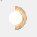Axyaa Yellow Cave Stone LED Wall Lights Nordic Modern Glass Globe Bedside Sconce