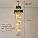 Axyaa Luxury Modern Crystal Chandelier - Black/Gold Loft Lighting Fixture