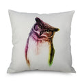 Axyaa Owl Linen Pillowcase 45x45cm Decorative Cushion Cover Sofa Throw Pillows Case