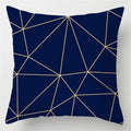 Axyaa Blue Geometric Marble Pillow Cover - Decorative Throw Cushion Case