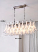 Axyaa Glass Petal Chandelier: Modern Luxury Pendant for Dining Living Bedroom