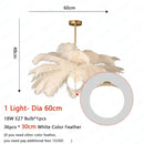 Axyaa Ostrich Feather Pendant Light Chandelier for Home, Bedroom, and Living Room