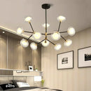 Axyaa Resin Glass LED Chandelier for Modern Living Room Bedroom Decor