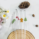 Axyaa Glass Drinking Straws Set with Brush - Bent Milk Shake & Cocktail Straw