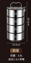 Axyaa 4-Layer Stainless Steel Vacuum Lunch Box & Pot