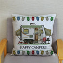 Happy Campers Owl Motorhome Print Pillow Case by Axyaa