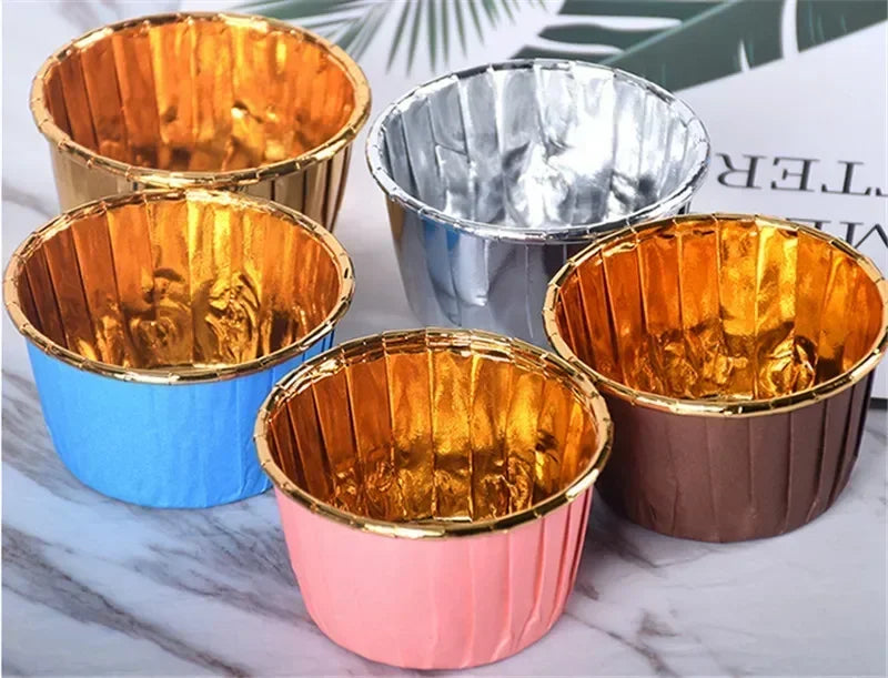 Axya Golden Cupcake Liners - 50 Pack