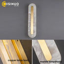 Axyaa Luxury Marble Wall Light: Modern Copper Gold Sconce LED Fixture