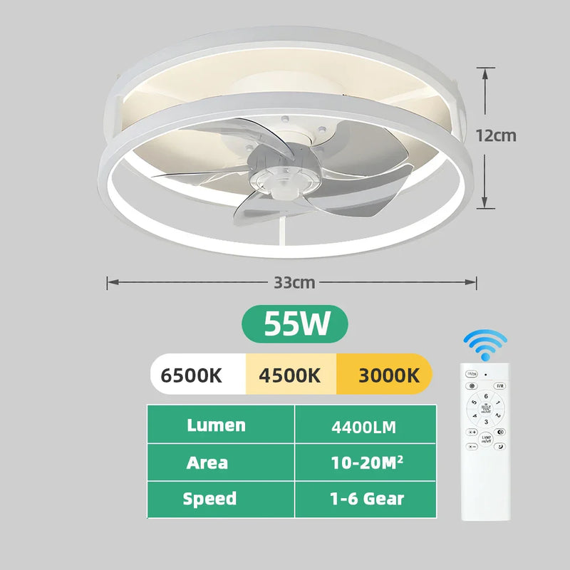 Axyaa Ceiling Fan Light with Adjustable Brightness and Color Temperature