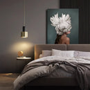 Axyaa LED Wall Lamp Gold Black Pipe Acrylic Shade for Bedroom Study Room