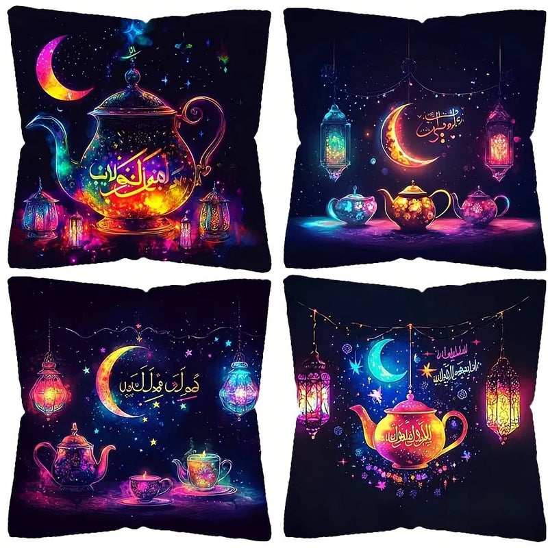 Axyaa Crescent Moon Pillowcase: Dreamy Ramadan Decoration for Living Room