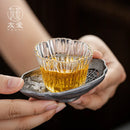Axya Pure Tin Cup Mat Non-slip Retro Holder for Tea Ceremony
