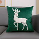 Axyaa Christmas Elk Tree Embroidered Pillowcase Set