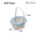 Axyaa Hand-Woven Flower Storage Basket Oval/Round Wicker Basket