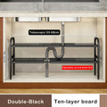 Axyaa Under Sink Flexible Organizer Rack Cabinet Telescopic Storage Shelf