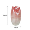 Axyaa Pink Gradient Glass Vase Flower Pot Desk Decor Room Aesthetic Arrangement
