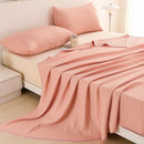 Axyaa Waffle Plaid Ice Silk Summer Blanket Double-Sided Cooling Duvet for Bed