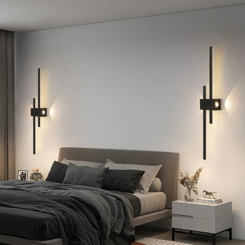 Axyaa Modern Black Wall Lamp Set - Ideal for Living Room, Bedroom, Corridor