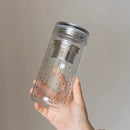Axyaa Star Double Glass Water Bottle Tea Cup with Filter & Sleeve