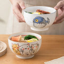 Axya Cartoon Ceramic Rice Bowl - Japanese Style Family Dinner Noodle Bowl