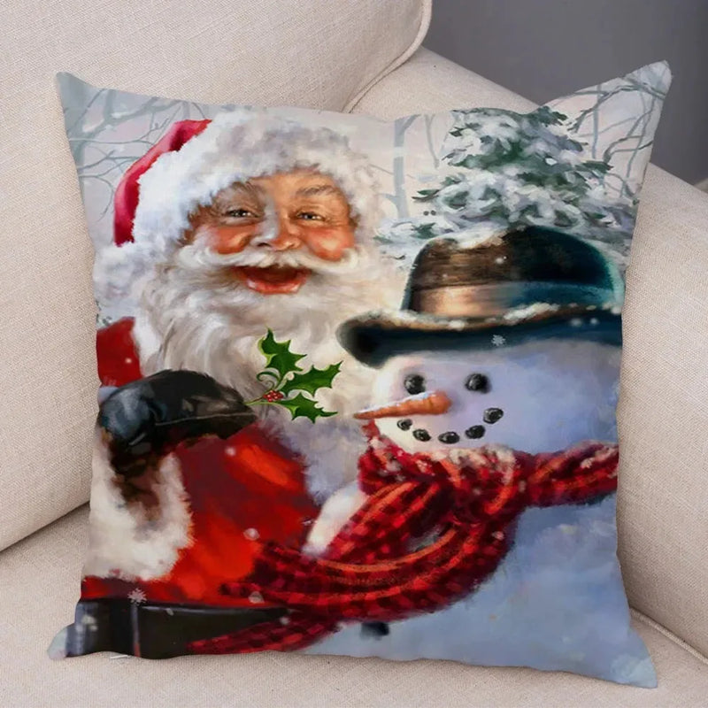 Christmas Santa Claus Pillowcase - Axyaa Christmas Day Party Sofa Decoration Gift