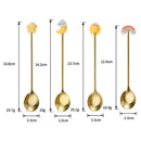 Axyaa Stainless Steel Cartoon Spoon Set - Coffee Dessert Ice Cream Gold Cutlery
