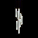 Axyaa Art Deco LED Chandelier in Gold, Black, and Chrome Finishes