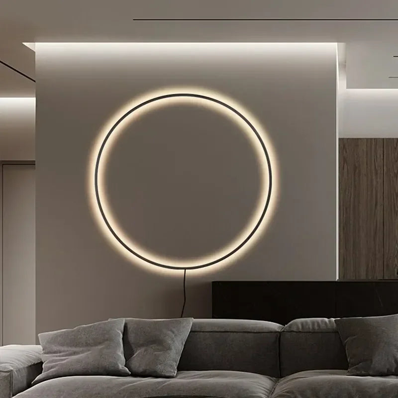 Axya Modern LED Wall Lamp Round Ring Nordic Design Indoor USB Wall Sconce