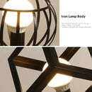 Axyaa Black Metal Cage Chandelier Ceiling Light Fixture