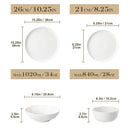 Axyaa Porcelain Dinnerware Set: 12/16/18/24 pcs with Plates, Bowls - Classic White