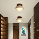 Axyaa Nordic LED Ceiling Light Stone Wood Ball Luxury Ceiling Lamp