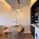 Axyaa Walnut LED Pendant Lamp Minimalist Chandelier