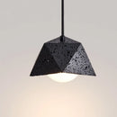 Axyaa Minimalist Bedroom Headboard - Cave Stone Pendant Light - Retro Bar Counter