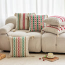 Axyaa Christmas Embroidery Cotton Linen Throw Pillowcase Geometric Cushion Covers