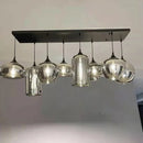 Nordic-Style Ash Glass Island Table & Pendant Lamp Set by Axyaa