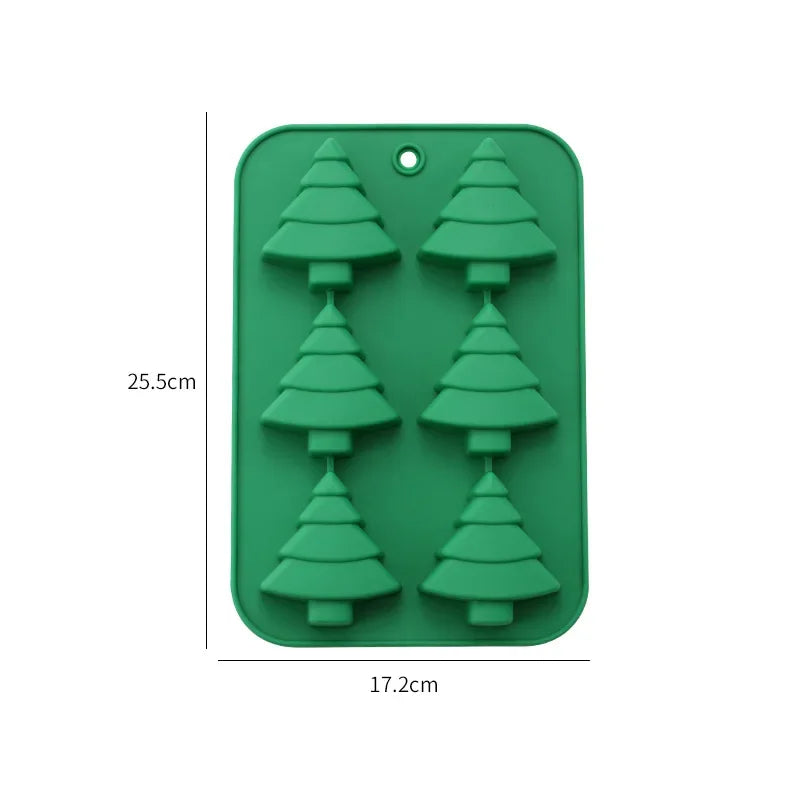Silicone Christmas Chocolate Mold Set Snowflake Tree Stars Elk Snowman Axyaa