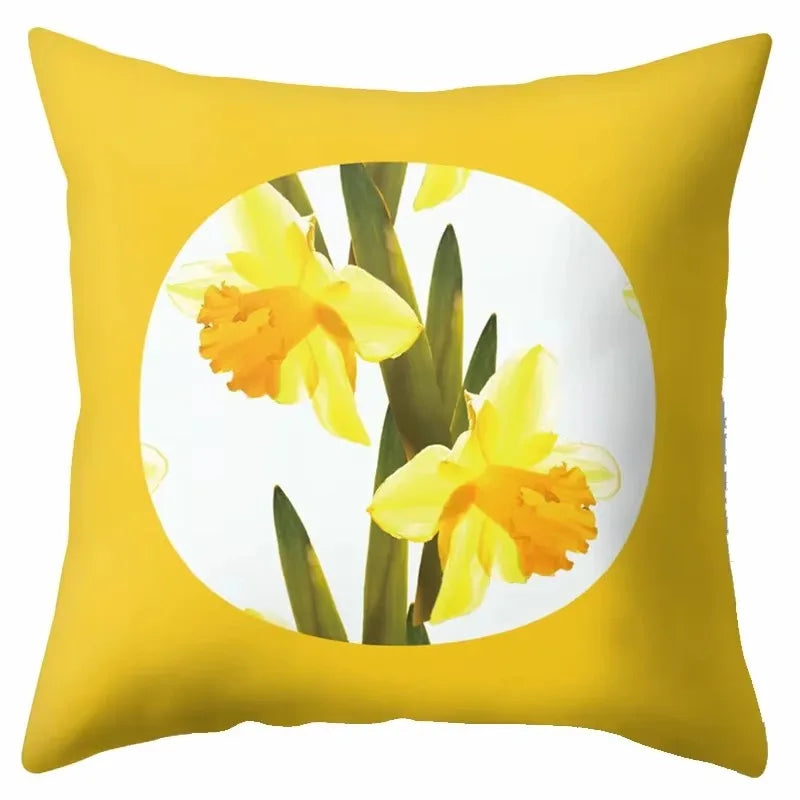 Axyaa Cactus Flower Decorative Cushion Cover 45X45CM Home Sofa Pillowcase