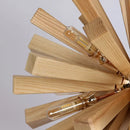 Axyaa Dandelion Wood Pendant Light: Wabi Sabi Chandelier for Home Decor